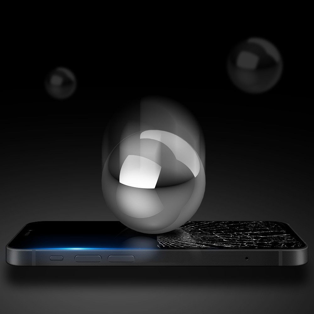 iPhone 12 / iPhone 12 Pro Full-Screen Vollbild Panzer Glas Display mit Rahmen - Schwarz