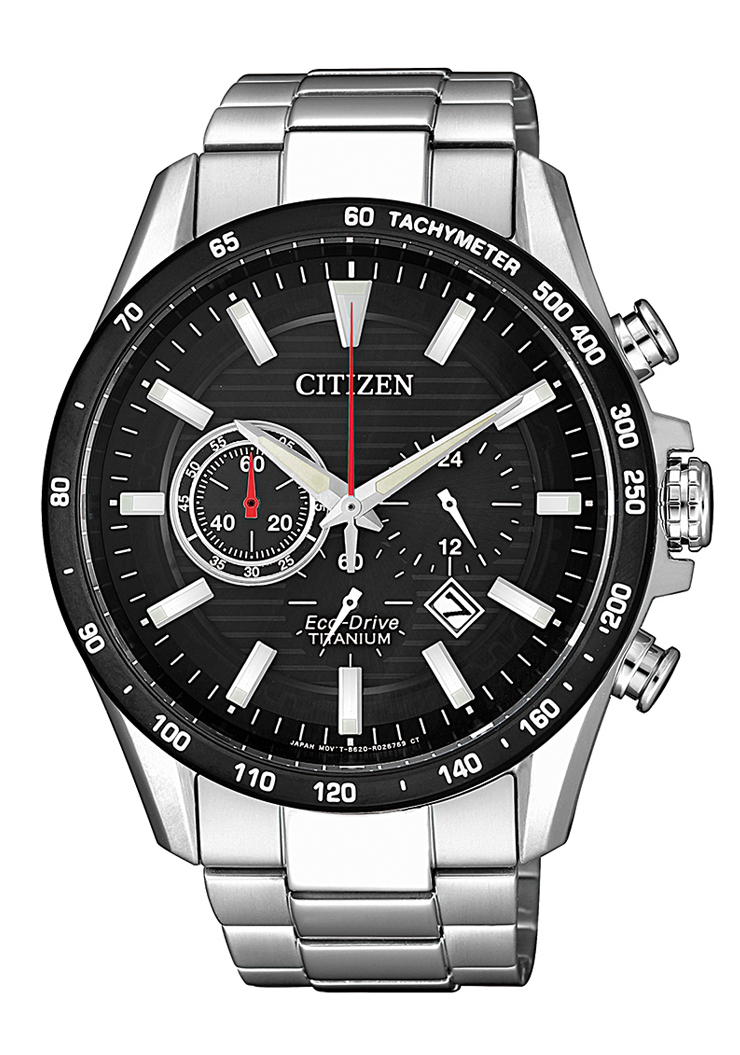 Citizen Eco-Drive Herrenchronograph Super Titanium Schwarz