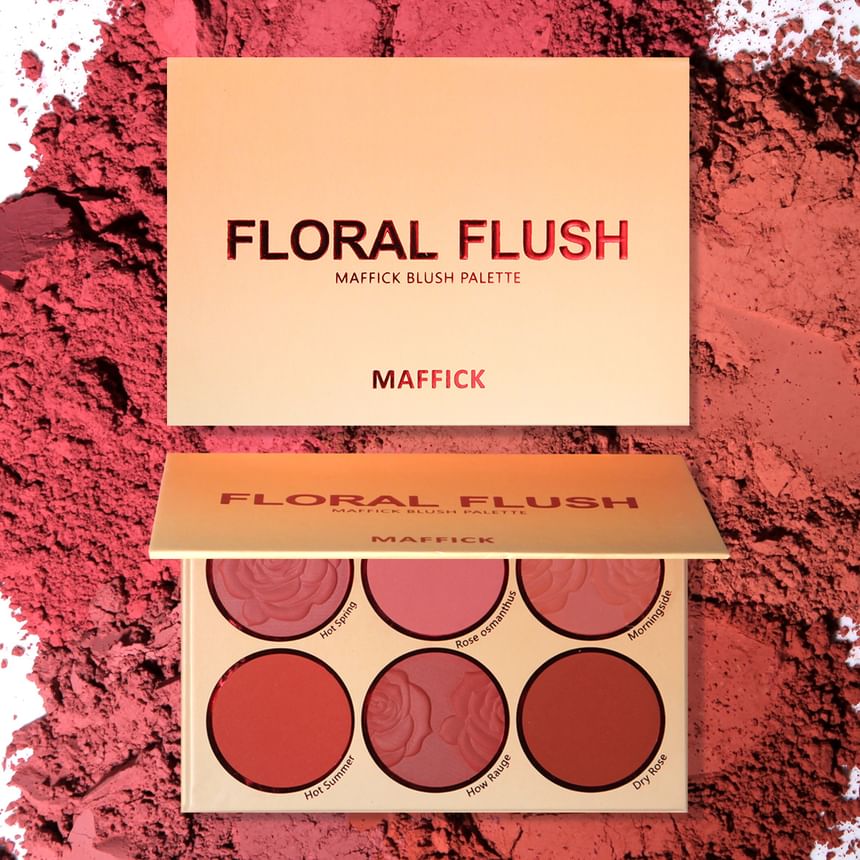 MAFFICK - Bloem reliëf 6-kleuren blush palet - 2 soorten