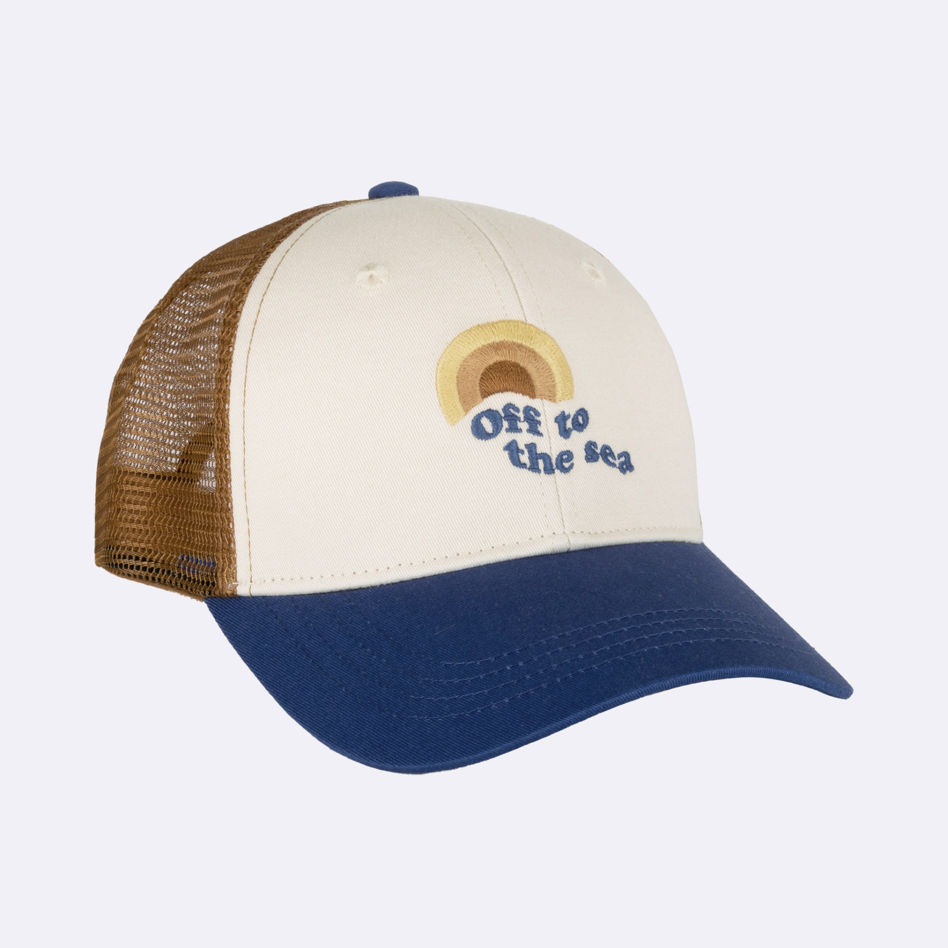 Casquette orange & bleu coton et polyester - modèle trucker cap