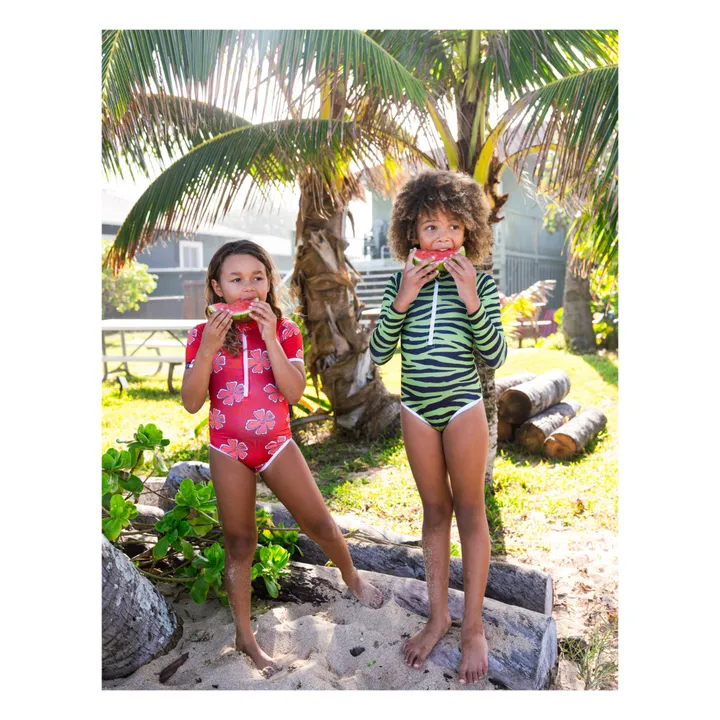 Beach & Bandits Maillot 1 Pièce Anti-UV Flower Power | Rouge
