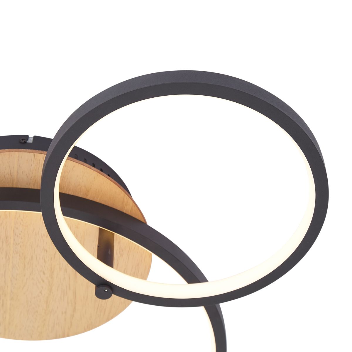 Moderne plafondlamp hout incl. LED 3-staps dimbaar 3-lichts - Rondas