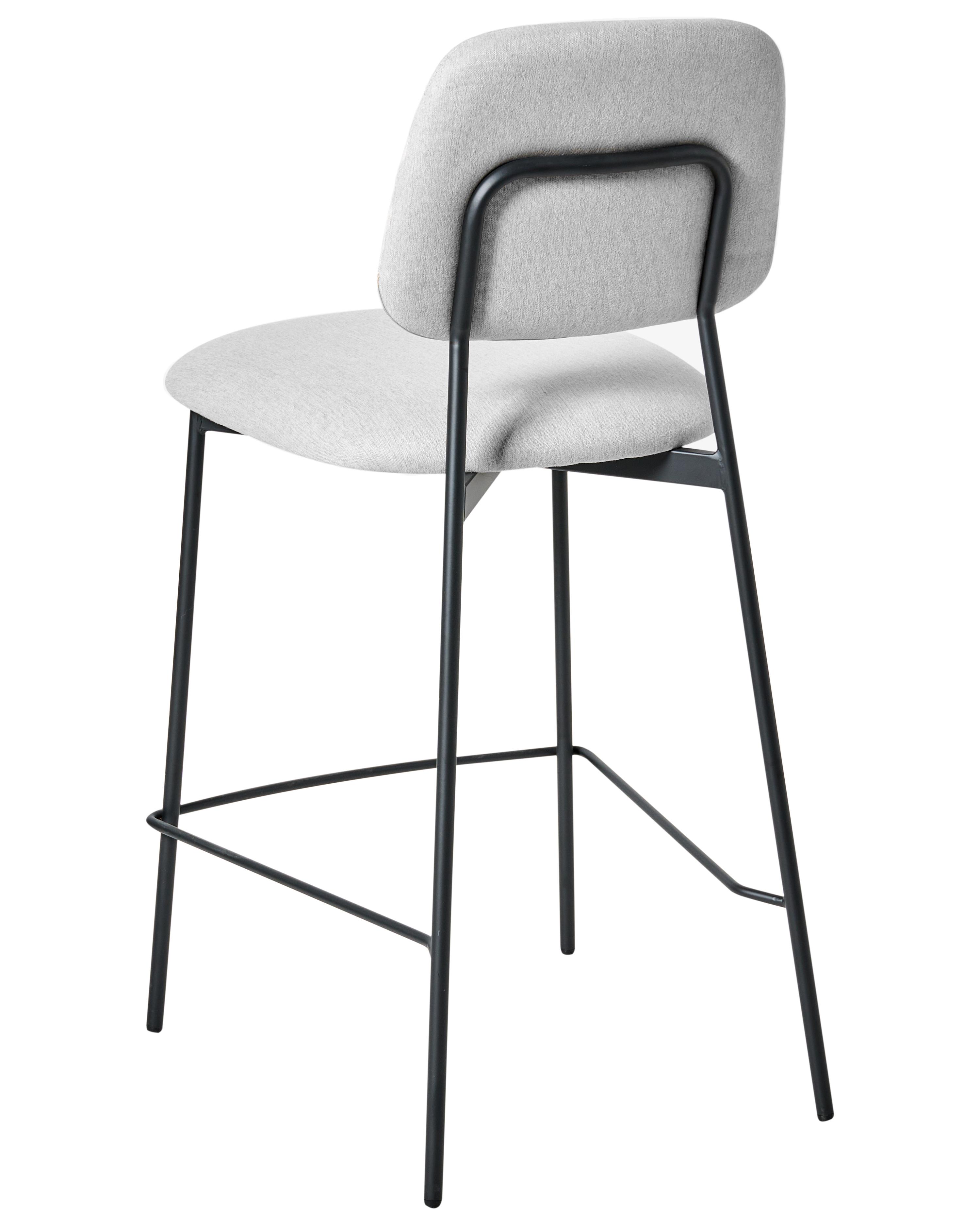 Set van 2 barstoelen DUETTE Kunstlinnen Lichtgrijs