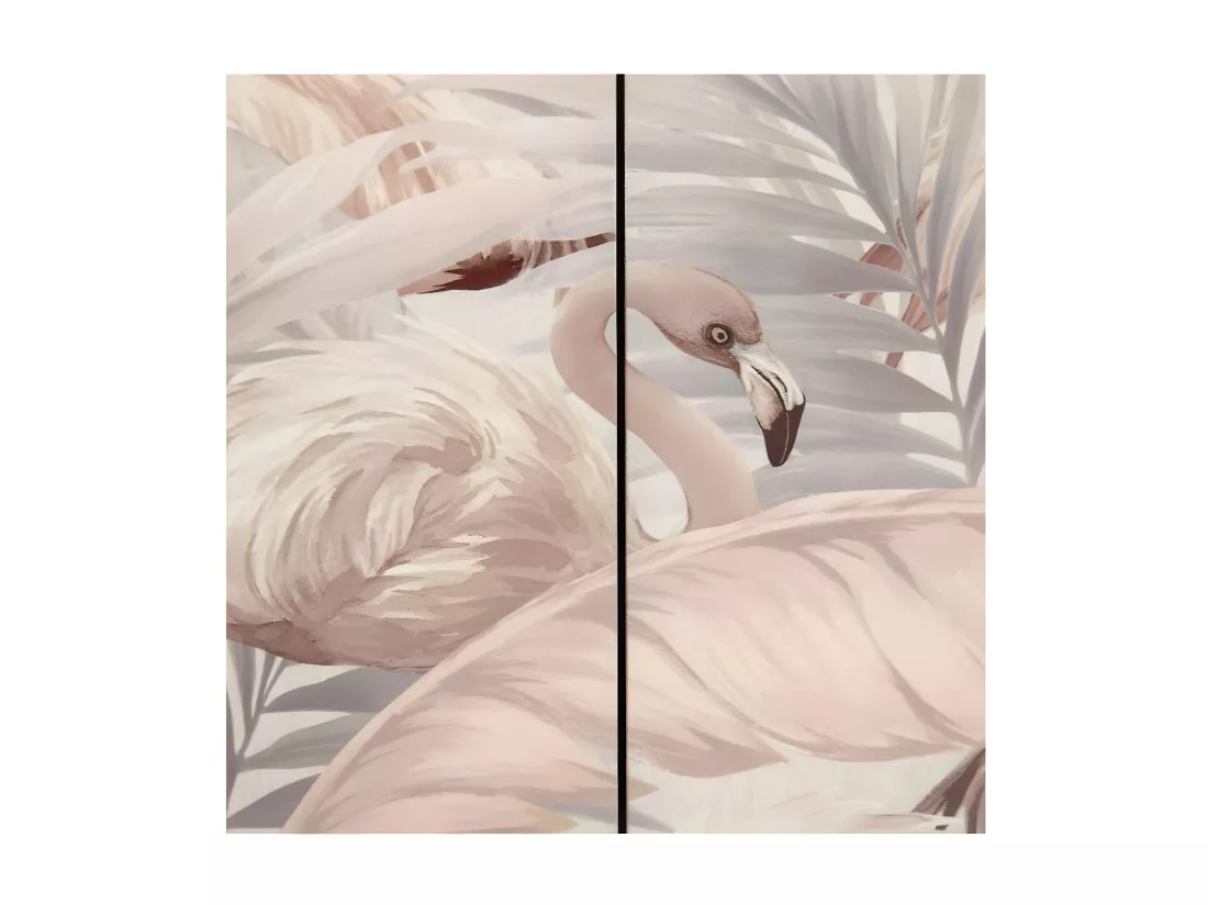 Armoire de salon 2 portes Flamands Roses/Bois - FLAMENCO