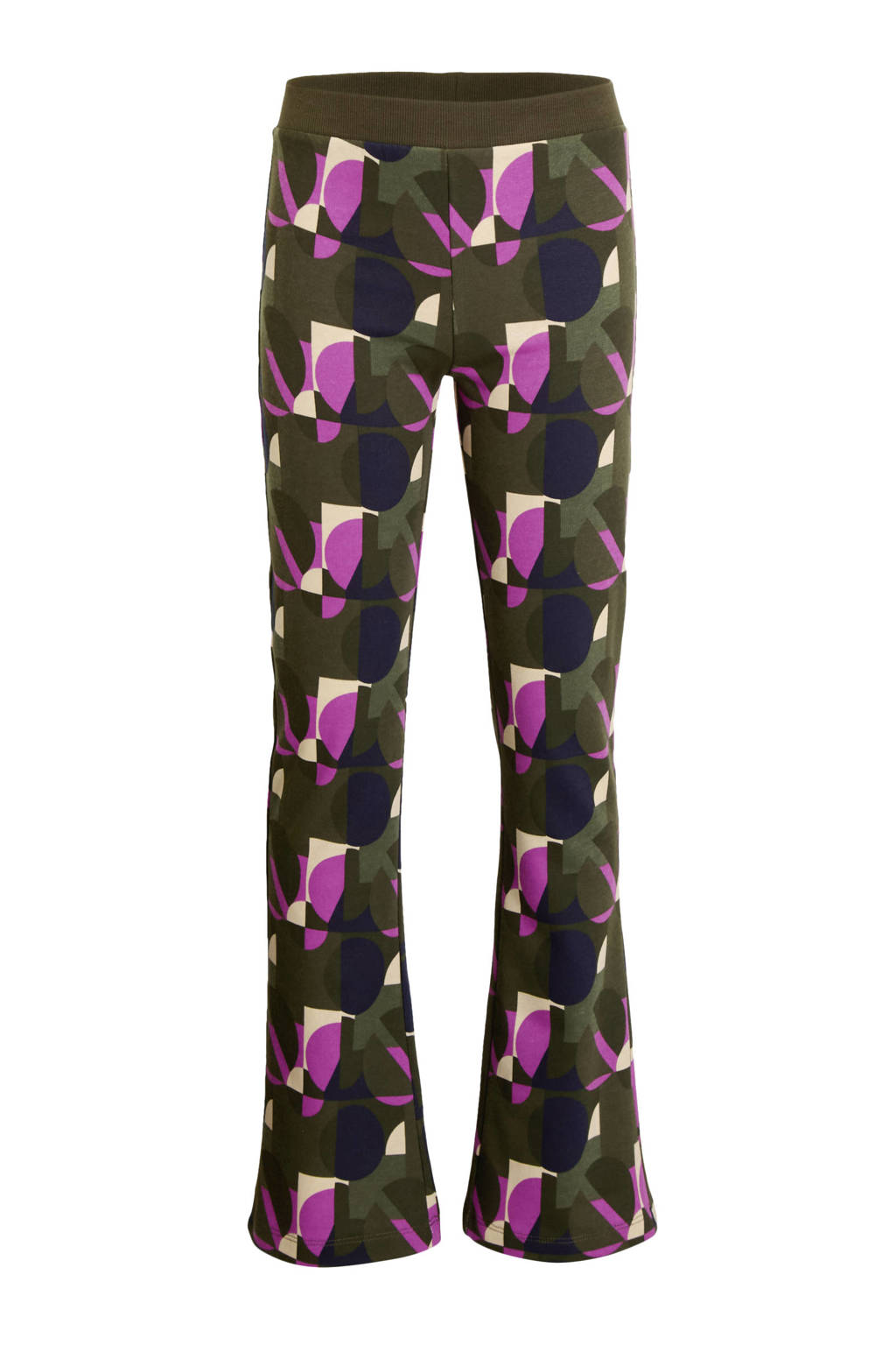 Orange Stars flared broek Rue met alloverprint donkergroen