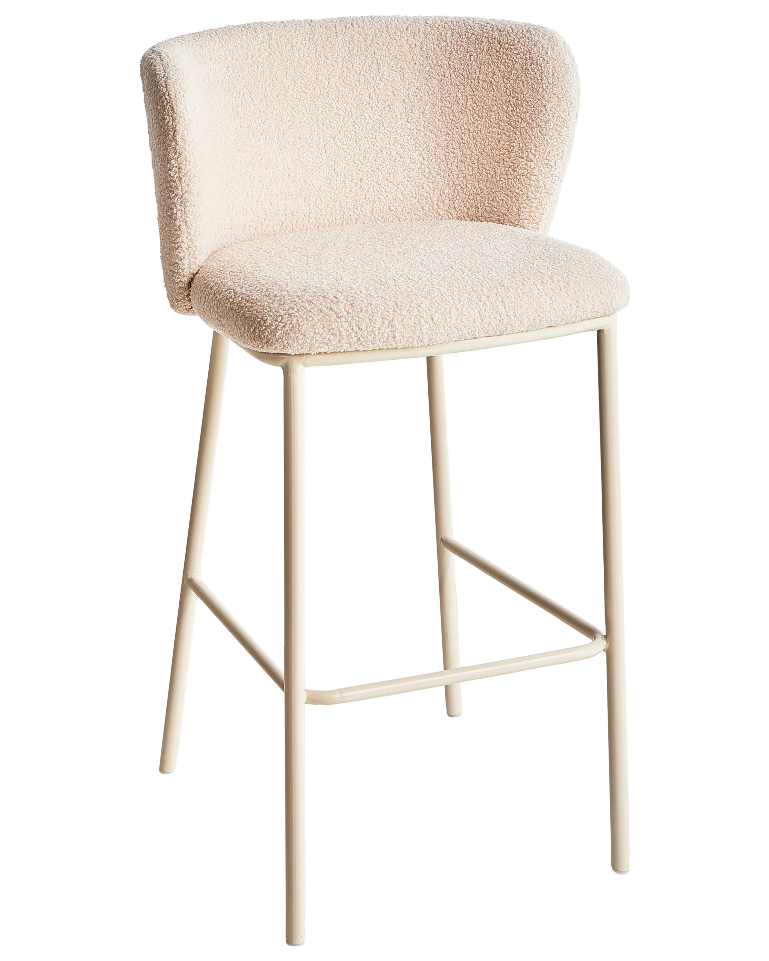 Set van 2 barstoelen MINA II Bouclé Lichtbeige