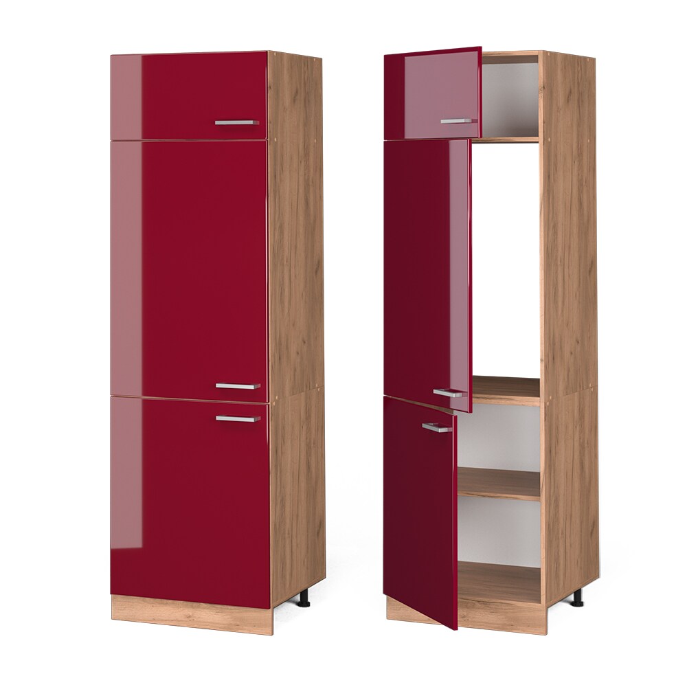 Vicco Kühlumbauschrank Küchenschrank Küchenzeile R-Line 60 cm Goldkraft Bordeaux