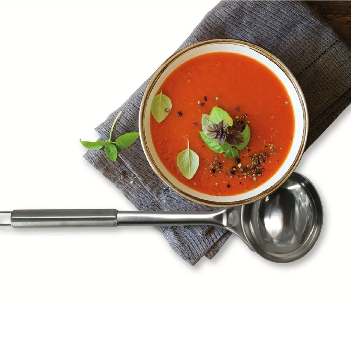 Ensemble de 4 ustensiles de cuisine en inox louche écumoire spatule et