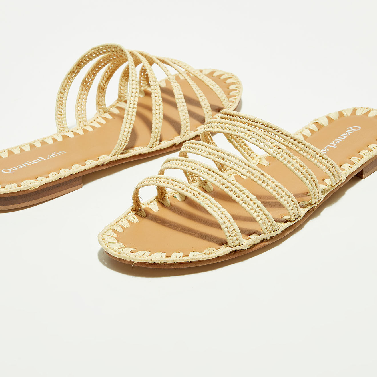 Quartier Latin Mules en Raphia naturelles