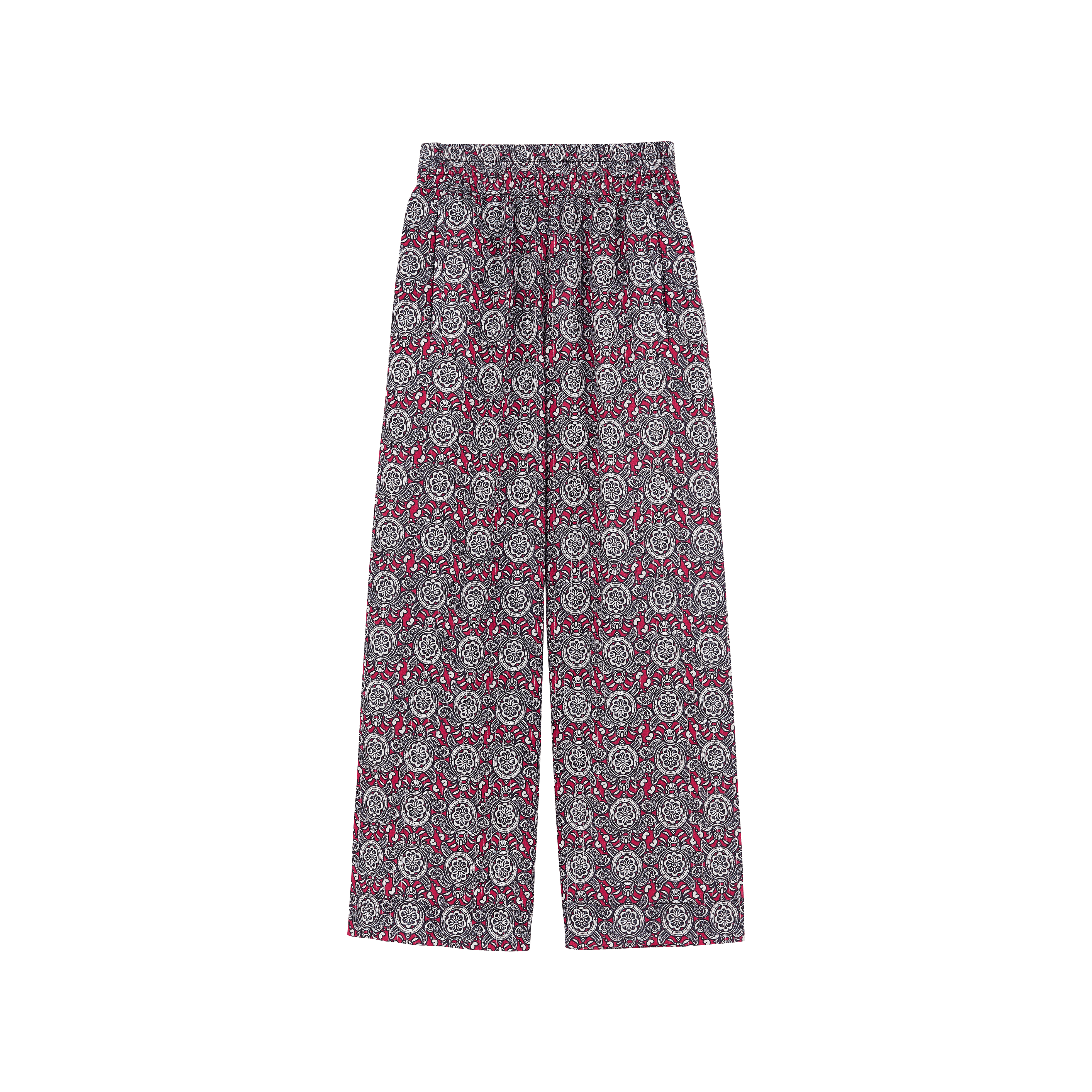 Pantalon Large en Voile de Coton Fille Tribal Turtles