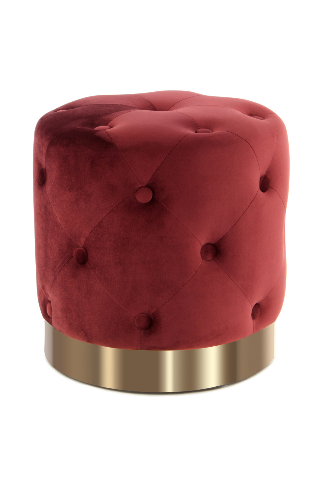 Polsterhocker PIANO - bordeaux-gold - mit Edelstahlfuß