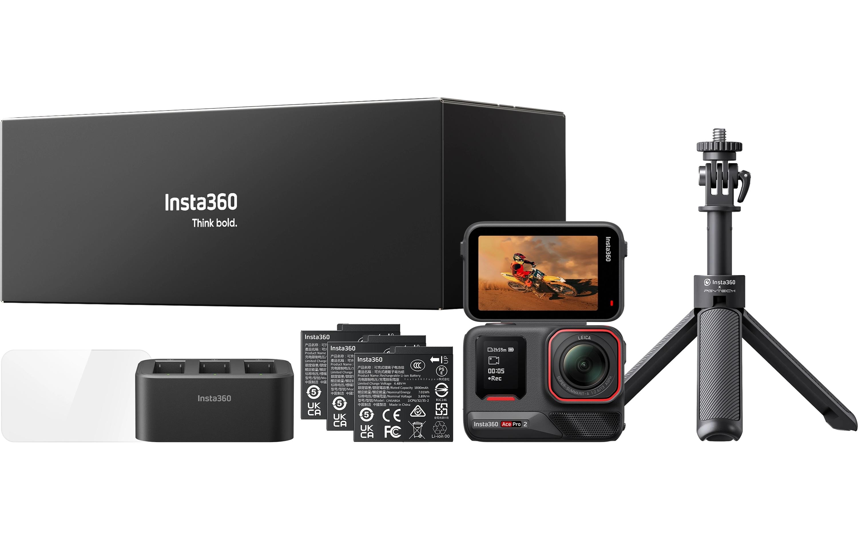 Actionkamera Ace Pro 2 Creator Bundle<br>8K Pro Action Cam mit Stativ, Akkus und Zubehör