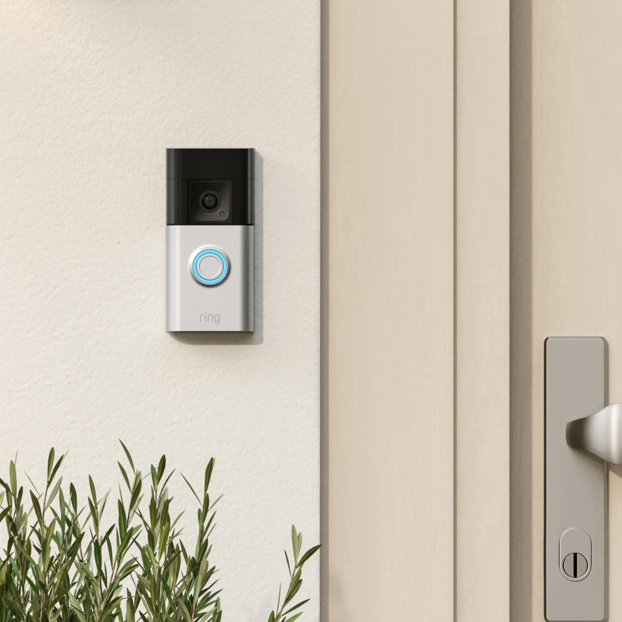 Ring Battery Video Doorbell Plus Nickel Satiné Sonnette connectée