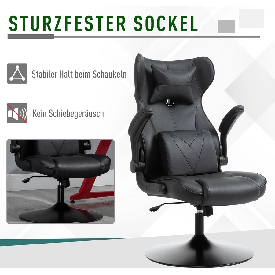 HOMCOM Gamingstuhl Racing-Design schwarz