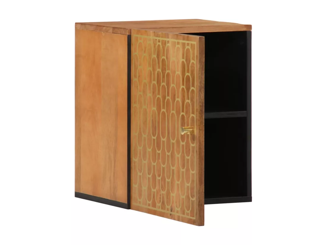 Armoire de salle de bain murale 38x33x48cm bois massif manguier