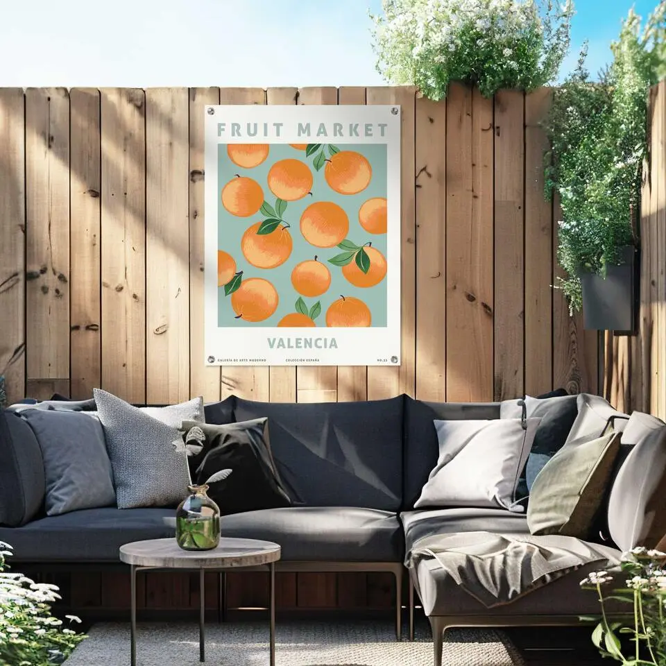 Tuinposter Sinasappelen - 80x60cm - Oranje