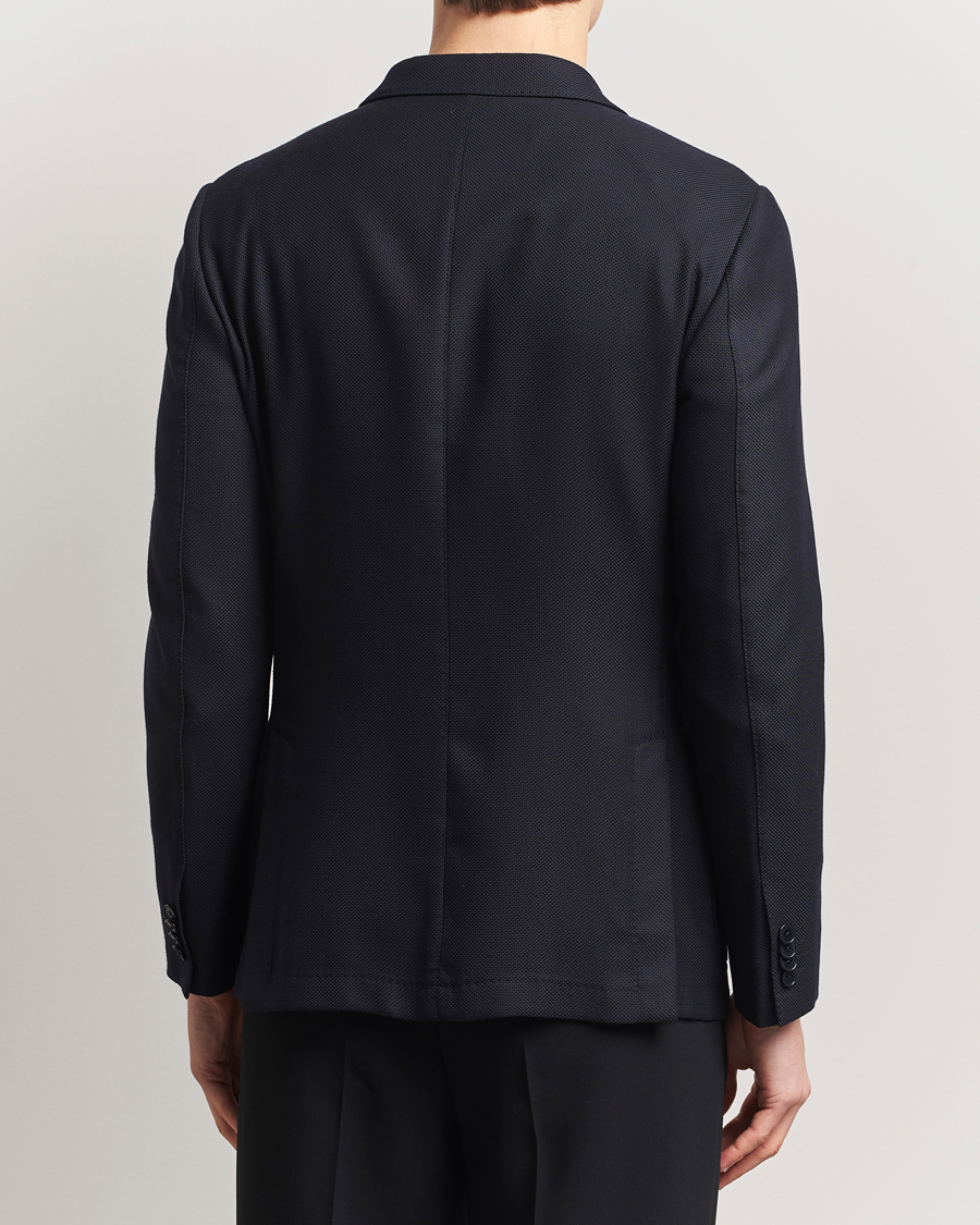 Zegna Unconstructed Wool Hopsack Blazer Navy