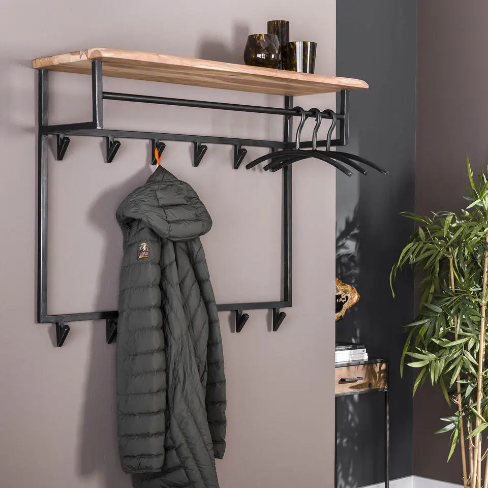 Kapstok Edge Hoog 12 Haken Hoedenplank