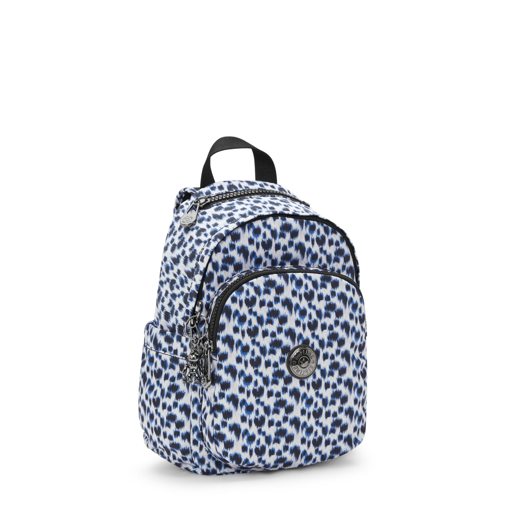 DELIA MINI Petit Sac à Dos avec Poche Frontale et Poignée Supérieure - Curious Leopard