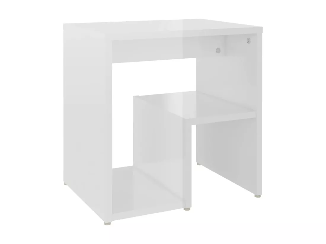 Tables de chevet 2 pièces Blanc brillant 40x30x40 cm Aggloméré