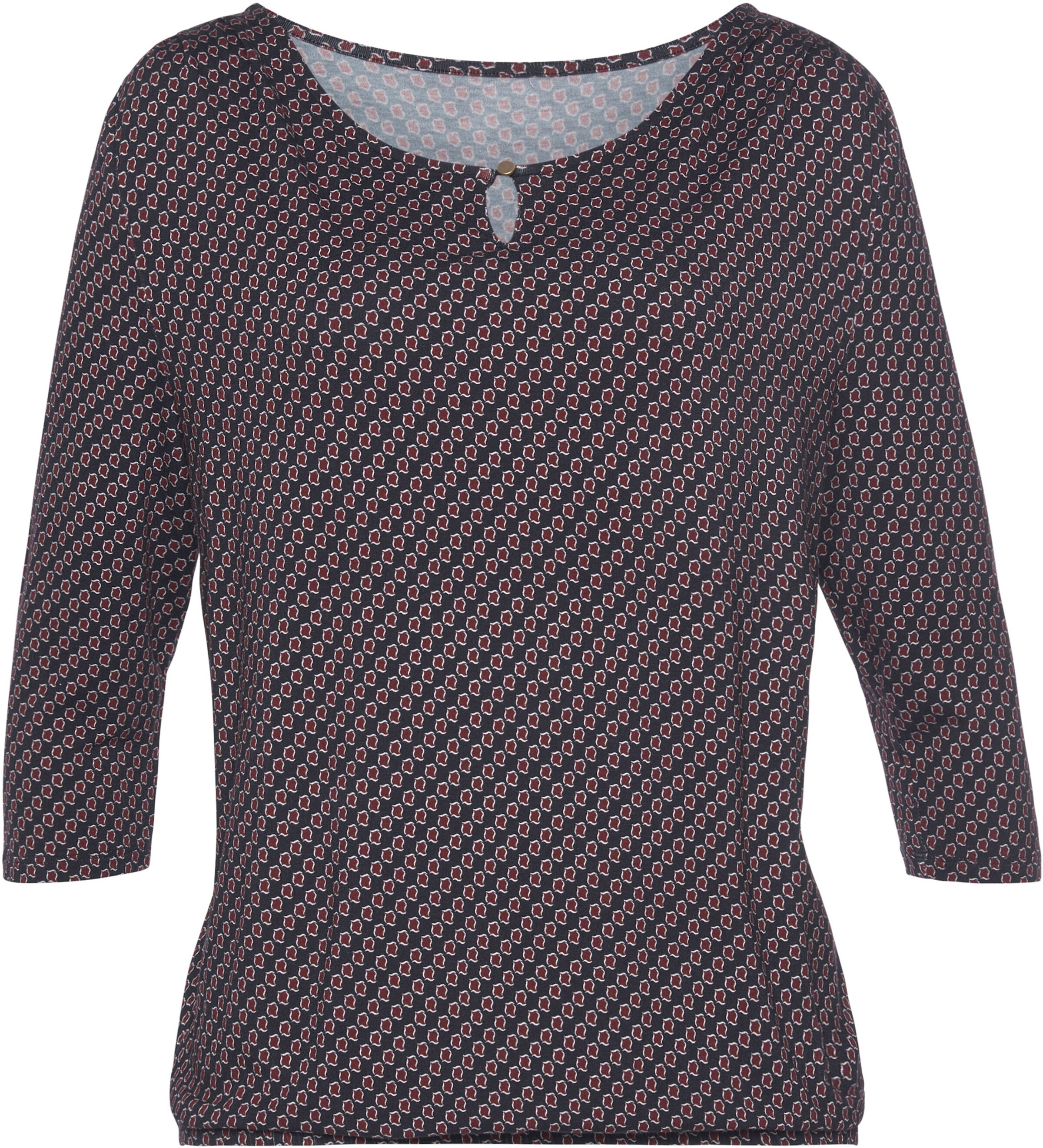Vivance 3/4-Arm-Shirt in beere, navy