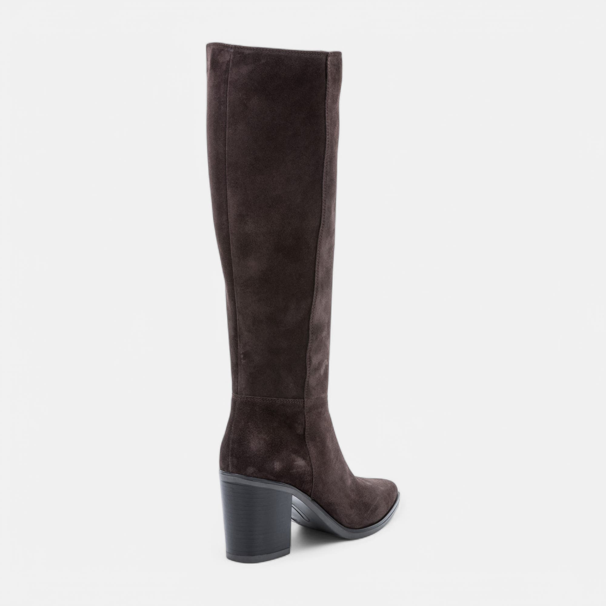 Bottes à talon Femme en cuir marron