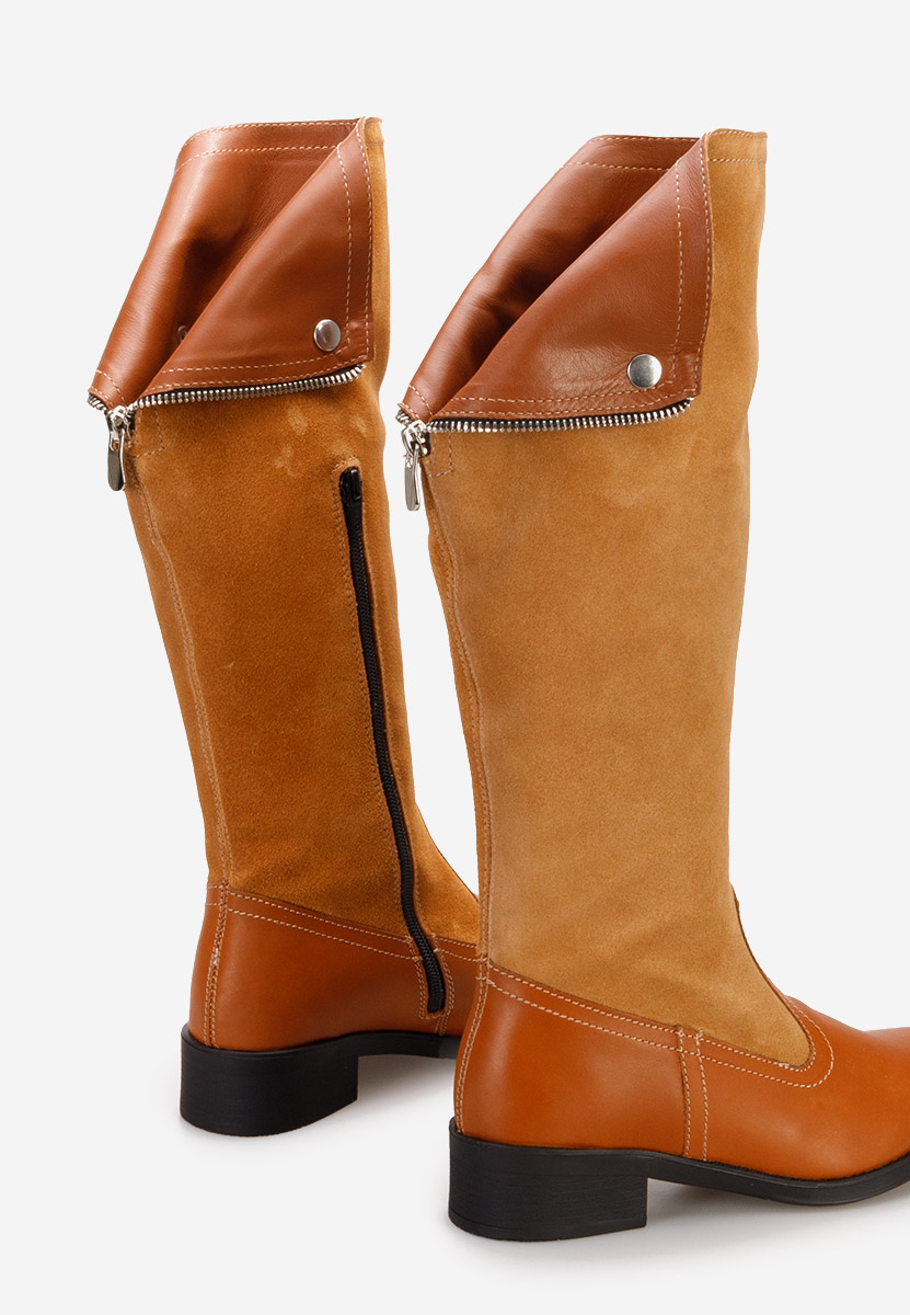 Bottes femme en cuir chameau Kyra
