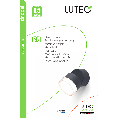 Lutec Dropsi LED væglampe - grå