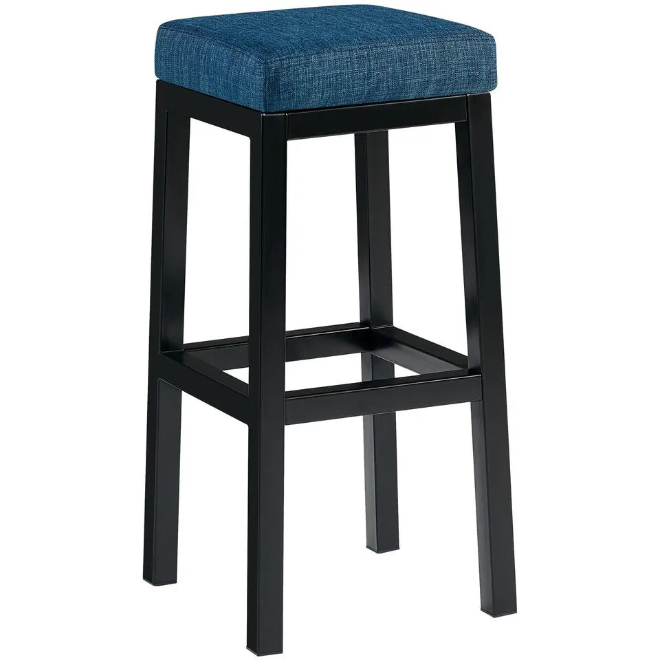 CLP Barkruk Taylor B85 zwart Frame - Stof - blauw