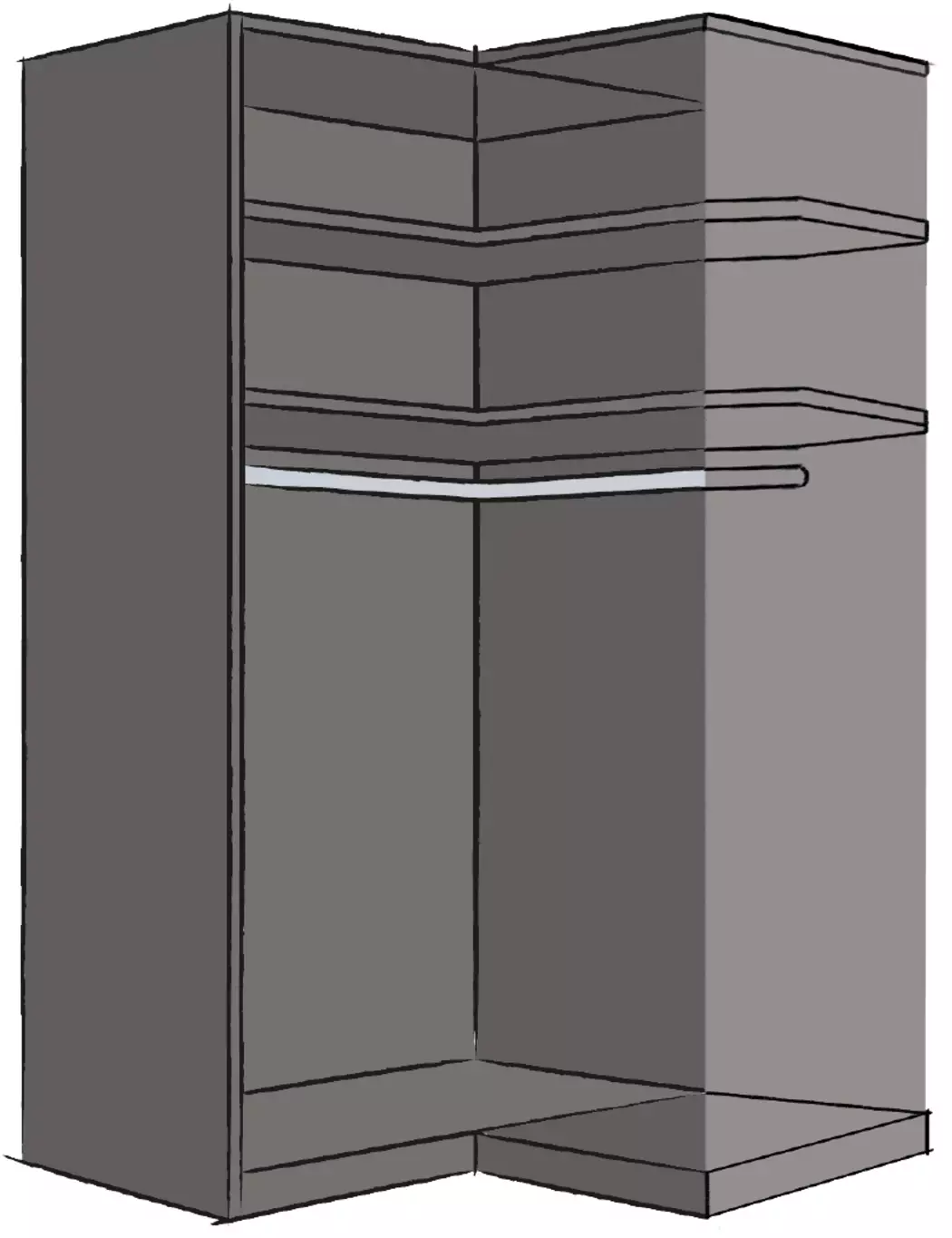 Ankleide-Eckschrank Horizont 400 240 x 60/60 cm