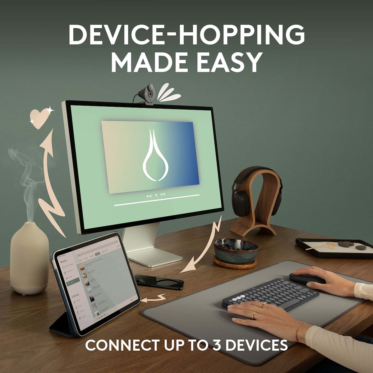 Logitech Pebble Mouse 2 M350s trådløs mus (Off-White)