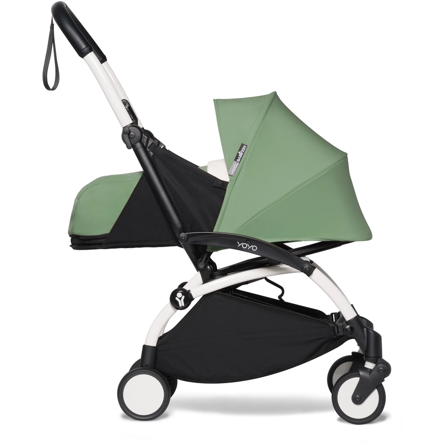 BABYZEN Kinderwagen YOYO2 0+ White mit Neugeborenenaufsatz Peppermint