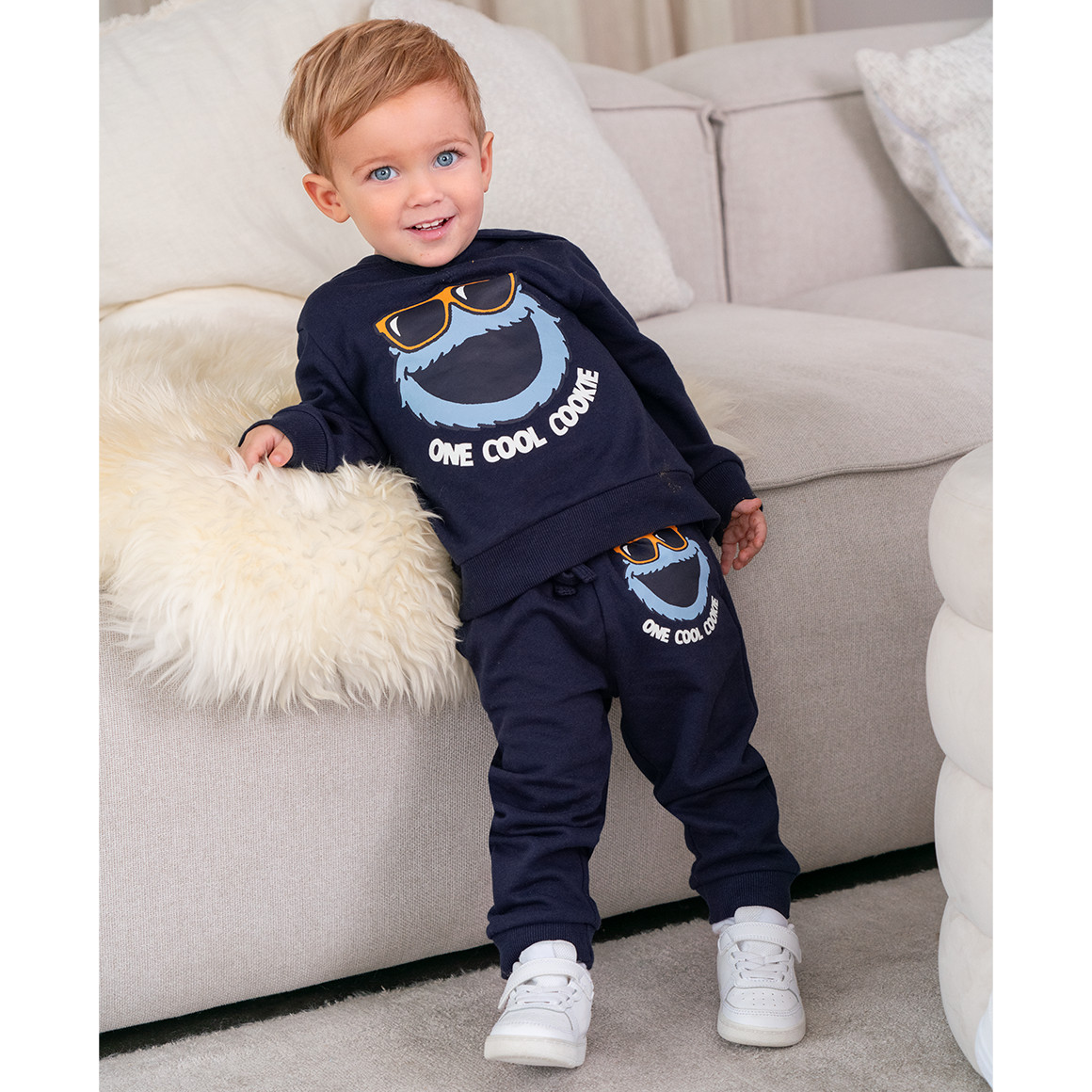 Topomini Sesamstraße Hoodie mit Print dunkelblau