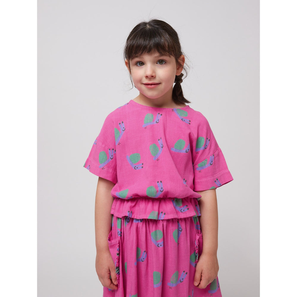 Køb Bobo Choses Fuchsia Funny Snail All Over Woven Bluse