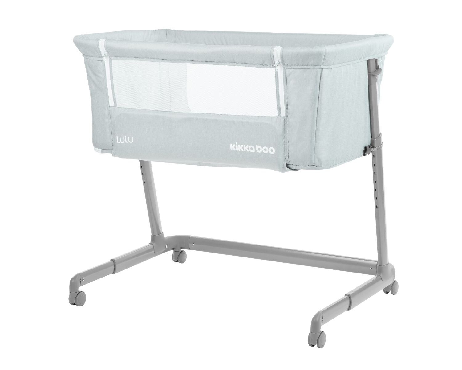 Kikkaboo Beistellbett Lulu eine Seite zum Öffnen Räder verstellbar Anti Reflux grün