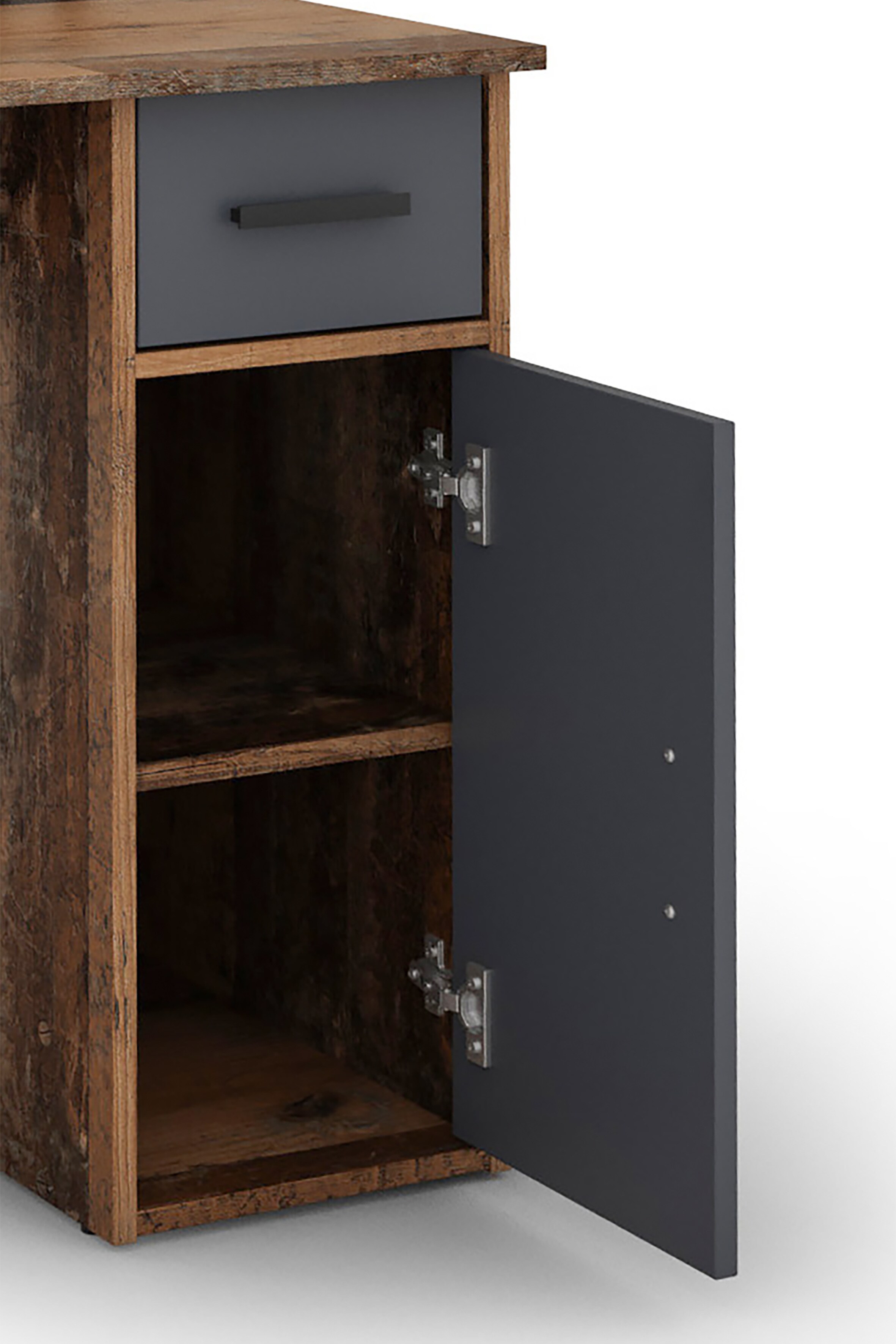 byLIVING Schreibtisch DIEGO, Breite 120 cm, Old Wood (Altholz-Optik)/anthrazit