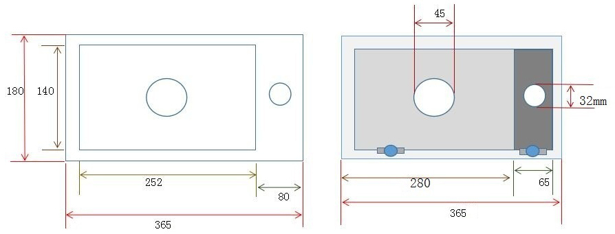 Mueller Mini Apa fontein rechts 36x18x9cm quartz