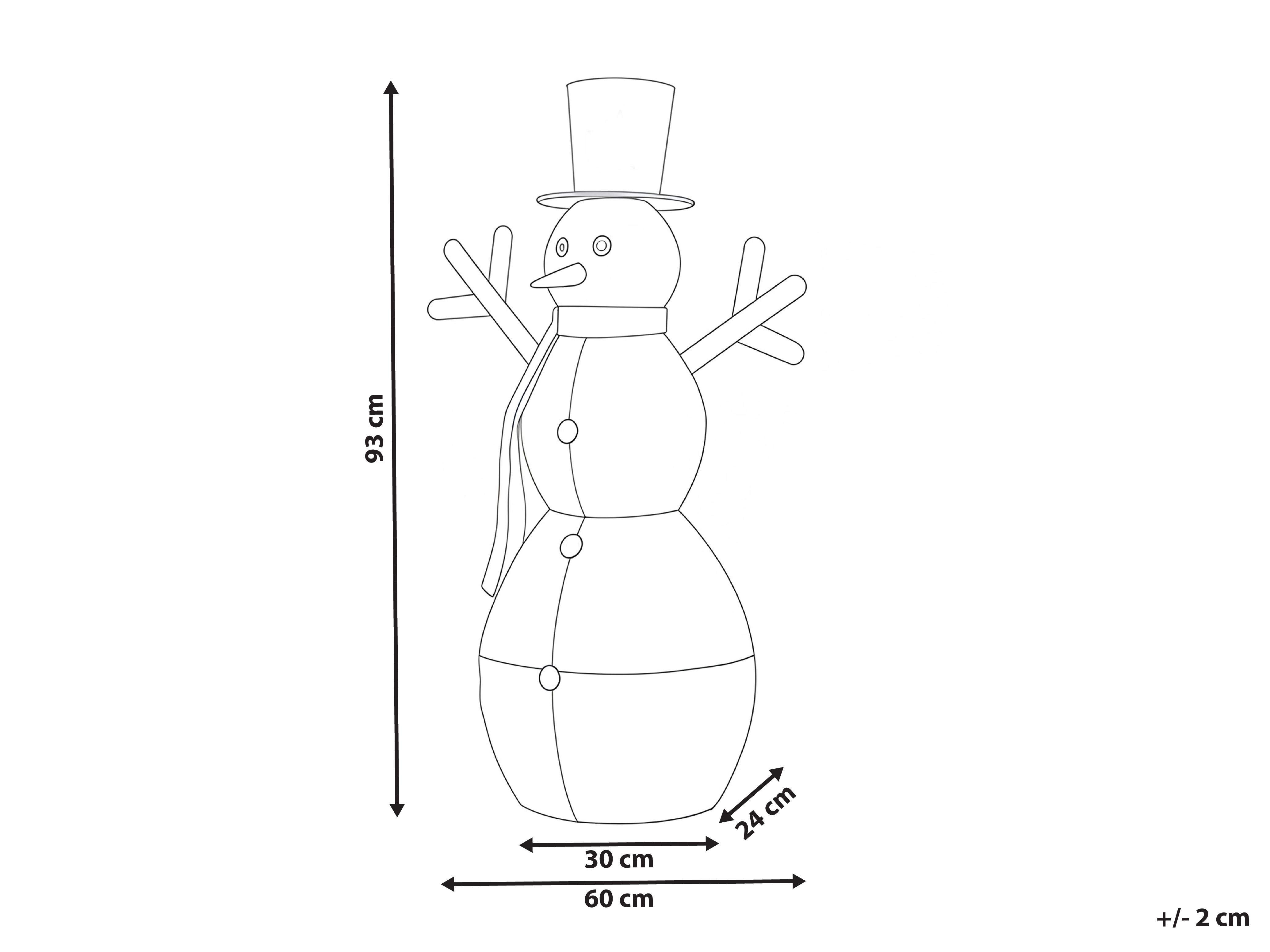 Buitendecoratie LED VASMAN Sneeuwpop 93 cm Wit