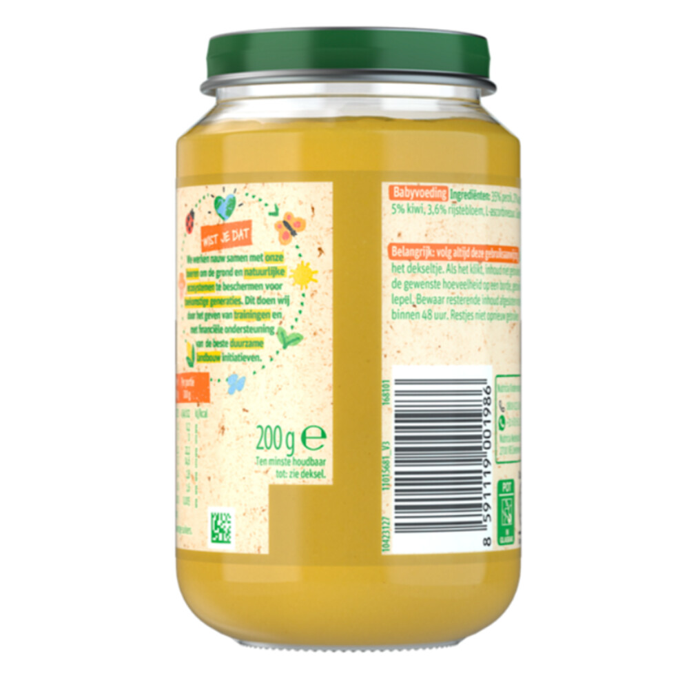 6x Olvarit Fruithapje 6m Perzik Banaan Kiwi200 gr