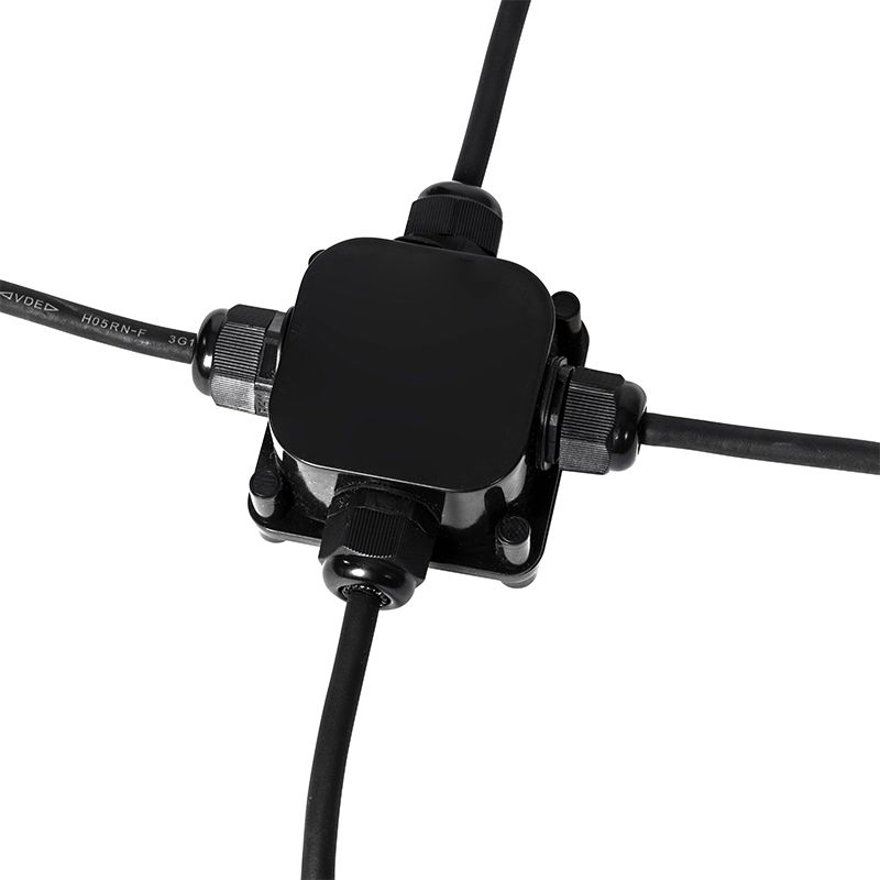Set van 3 prikspots zwart incl. snoer en stekker IP65 - Done