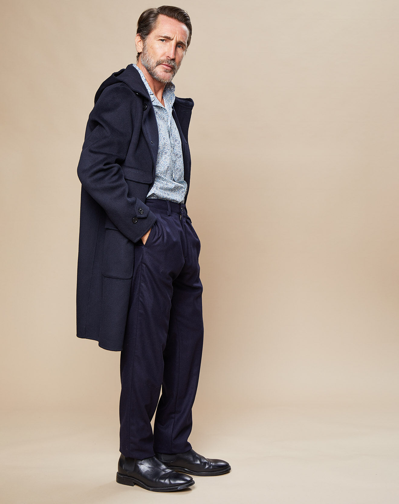 Hartford Pantalon 100% Laine Tom bleu marine