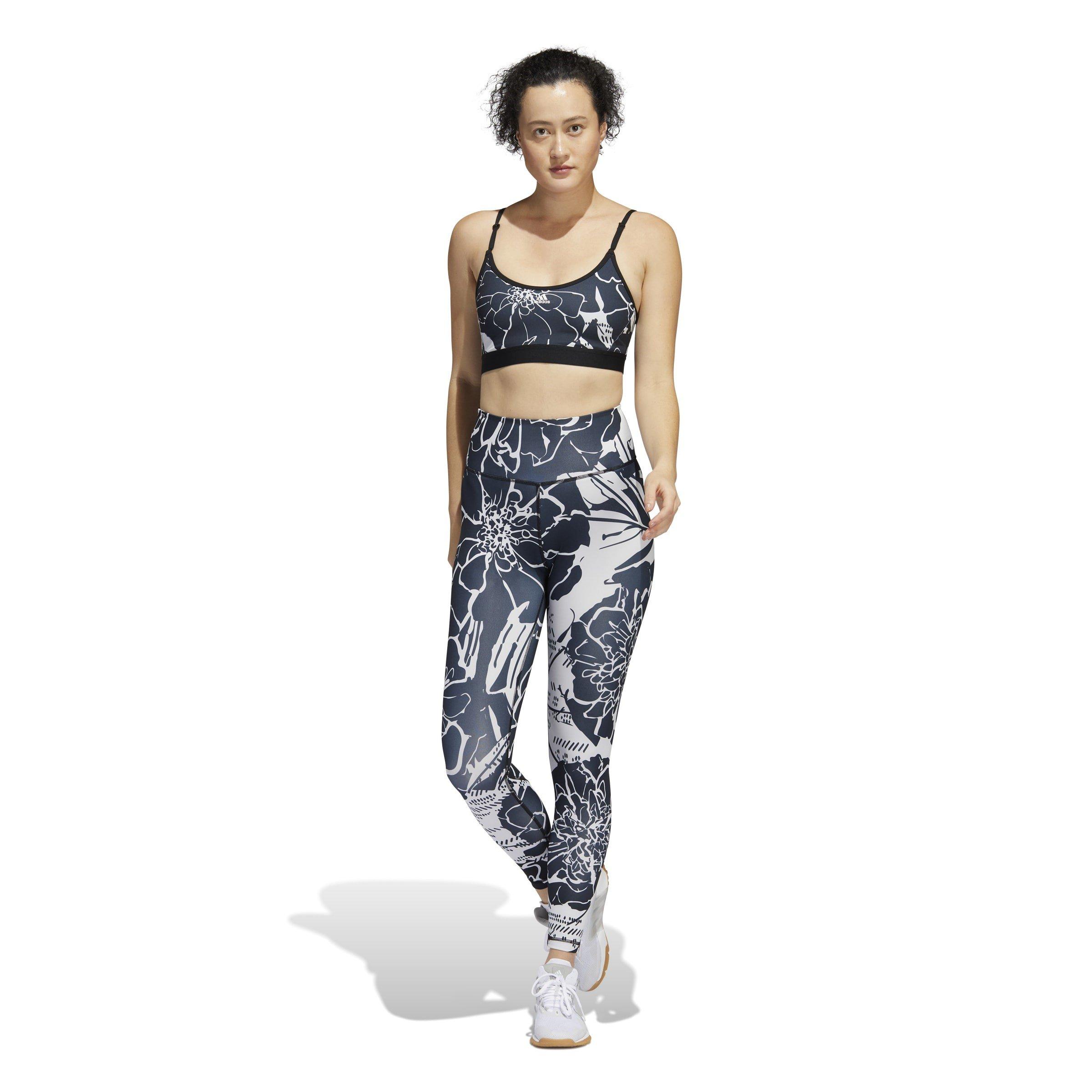 adidas Flower Print Low Impact Sports Bra Womens