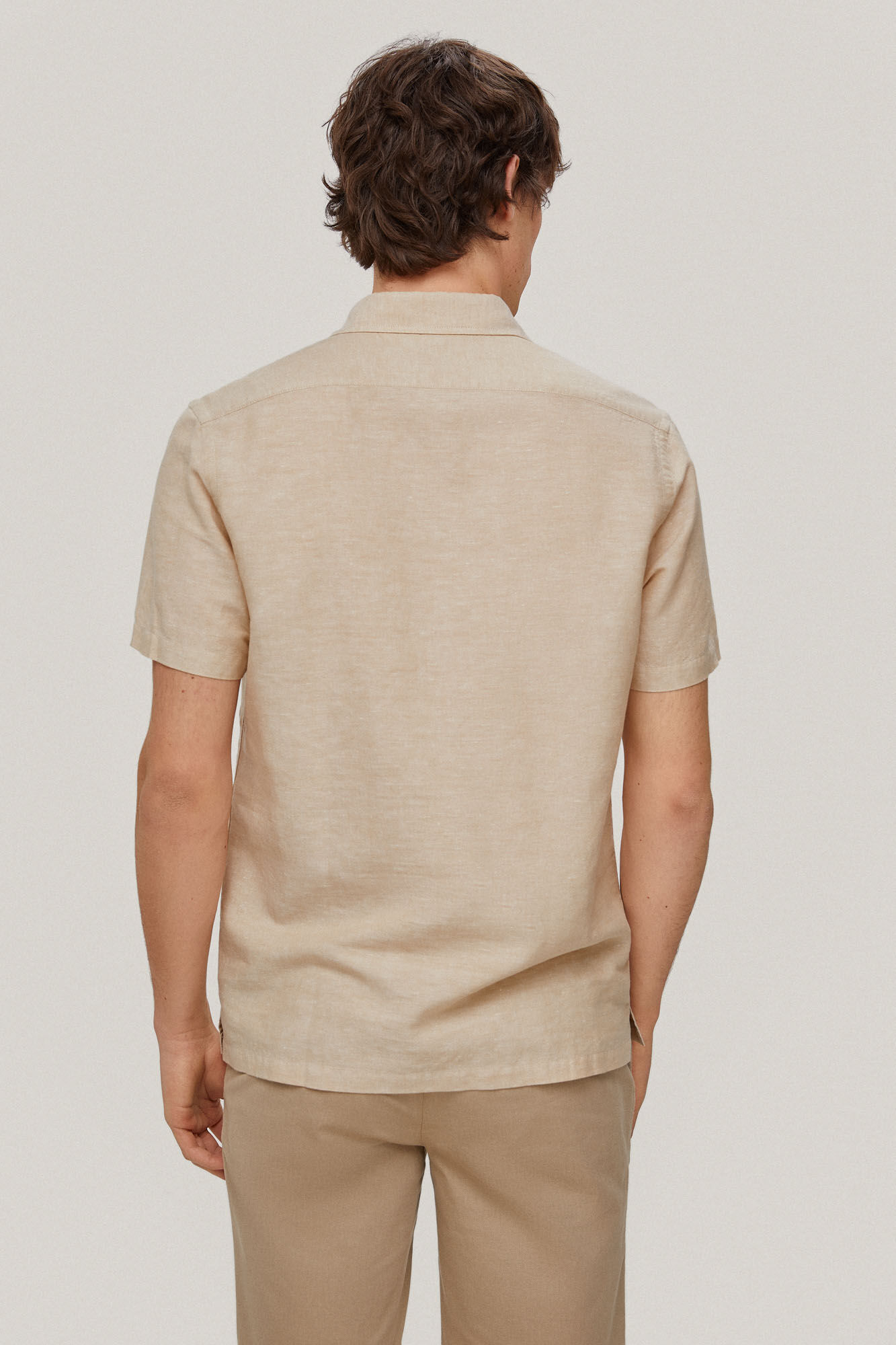 Bermuda chino com fitas - Bege