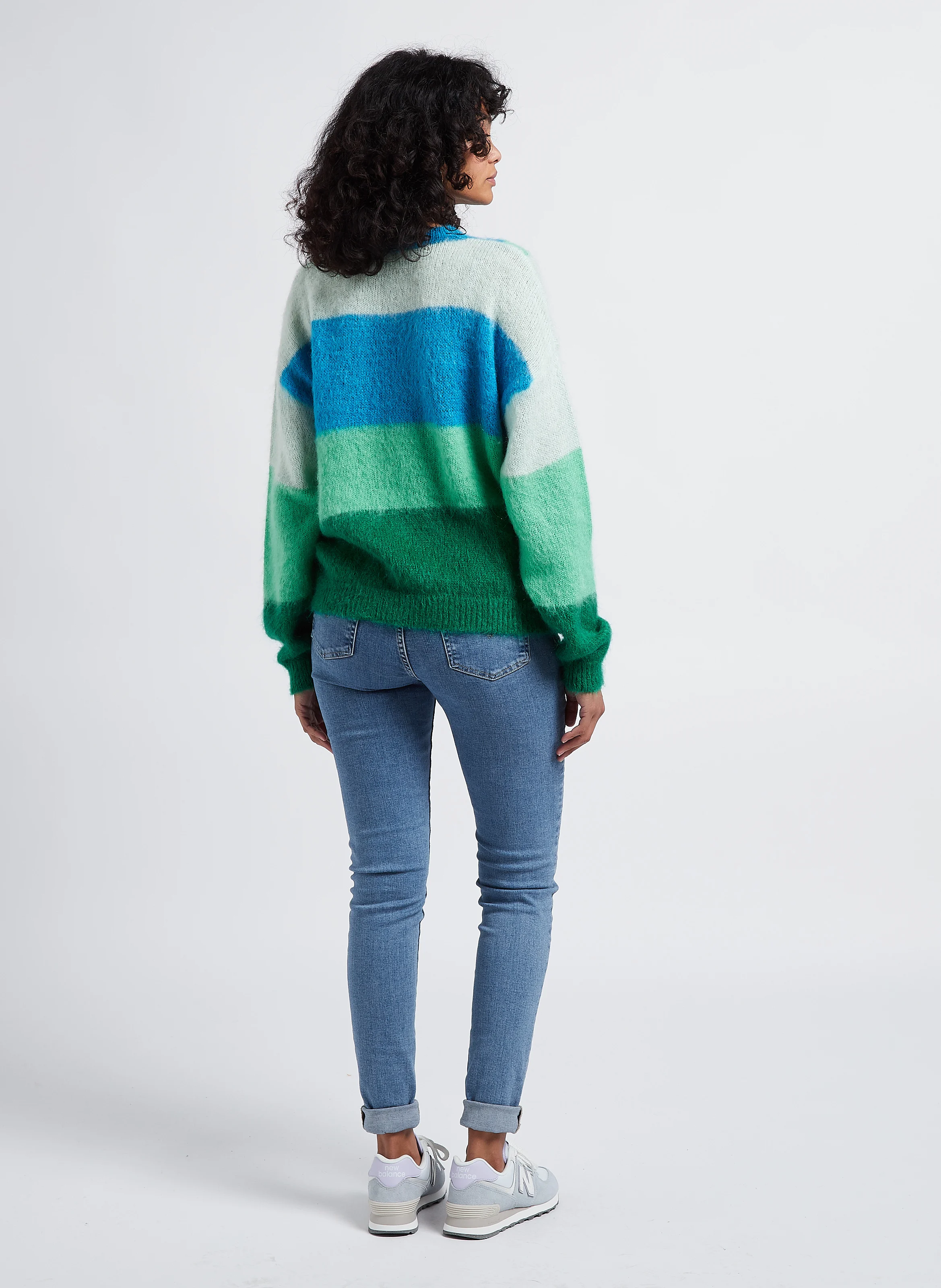 OVIEDO - Pull col rond jacquard en maille mélangée | Vert