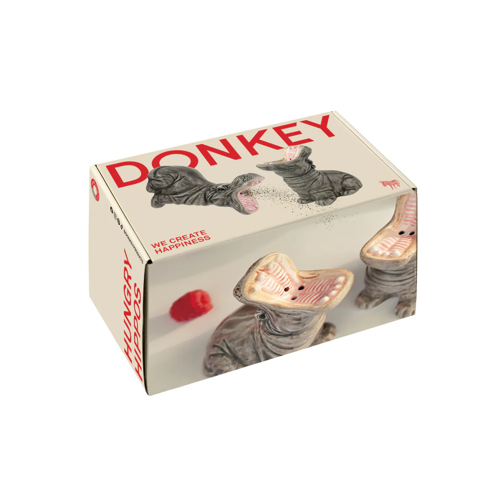 Donkey  Hungry Hippos salt- & pebersæt - grå