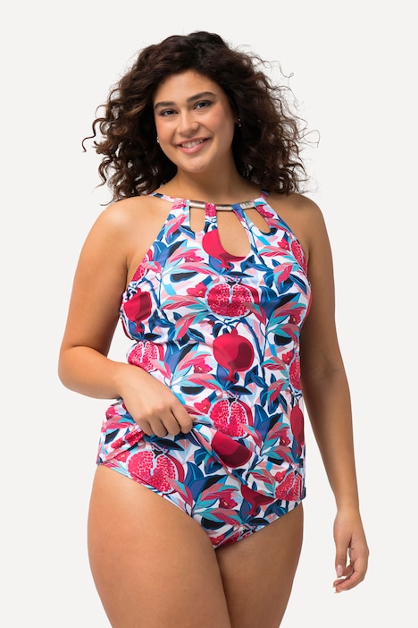 Tankini, Punkte, Cut-Outs, Softcups, Holzoptik-Dekore