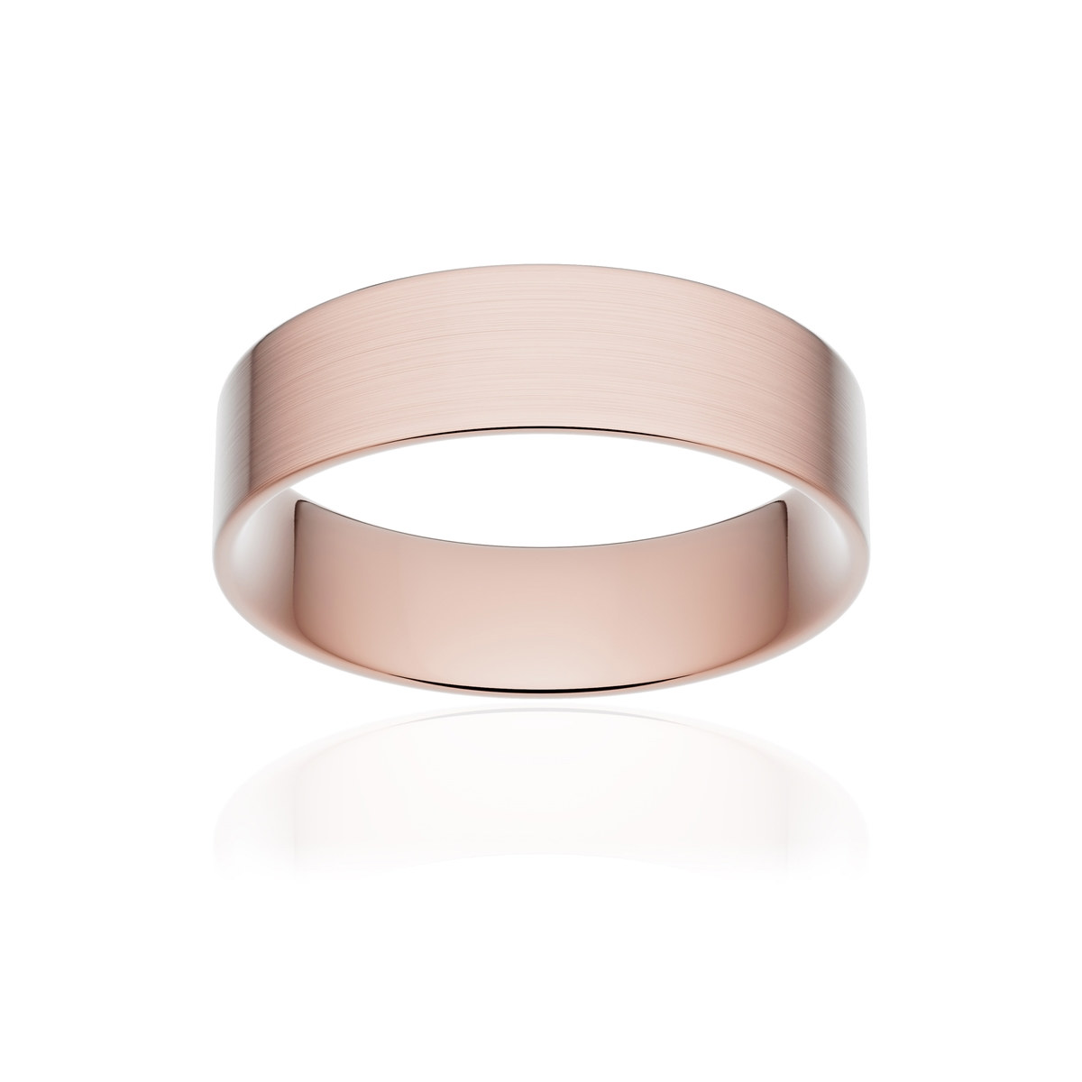 Alliance or 375 rose brossé ruban plat confort 5,5mm