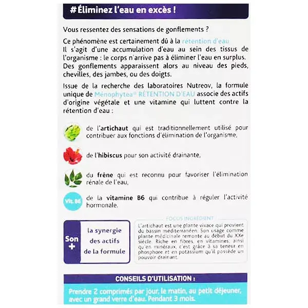 Nutreov Physcience Menophytea Retenção de Líquidos 60 comprimidos