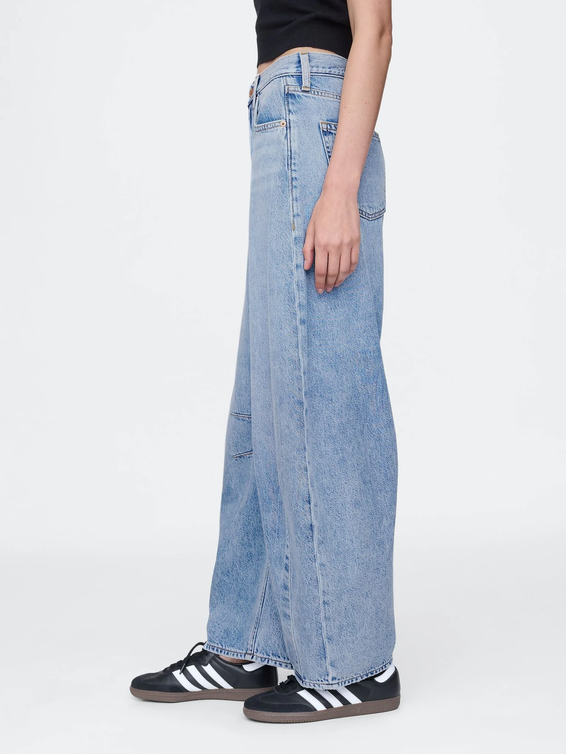 Blauw - Gap UltraSoft jeans met hoge taille en hoefijzervormige pijpen