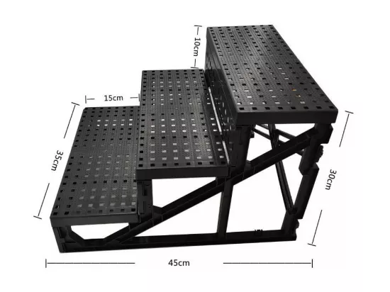Escalier pour chat rampe, arbre à chats, Escaliers pour Chiens à 3 Marches, avec Housse en Peluche Lavable, pour Animaux de Compagnie